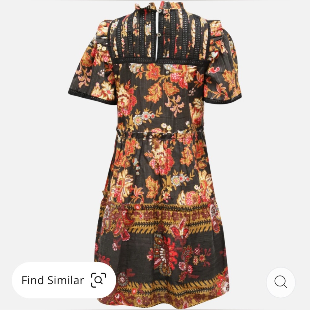 Sea New York Black and Red Floral Mini Dress